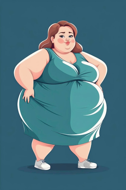 Photo obese woman vector illustration