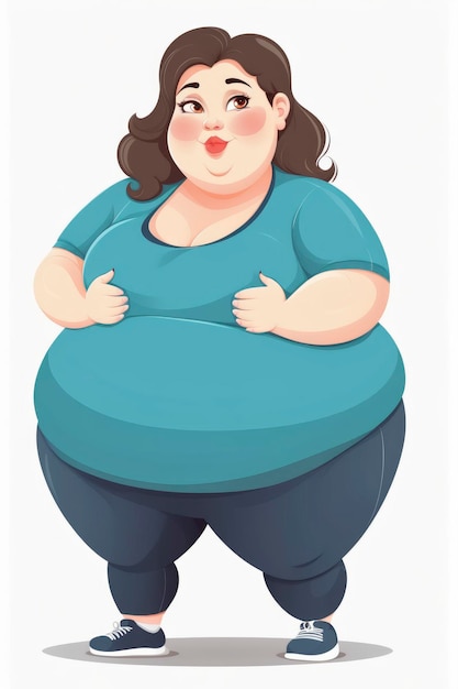 Photo obese woman vector illustration