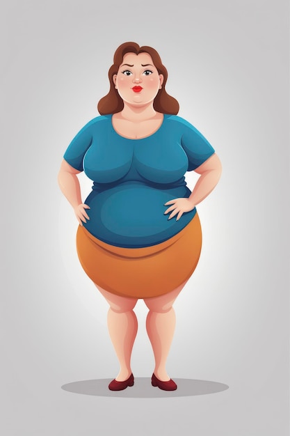 Photo obese woman vector illustration