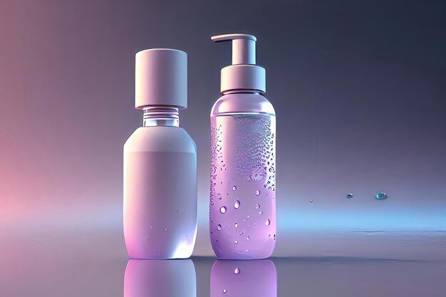 Object Mockup Set of Clean and Care Cosmetic Bottles