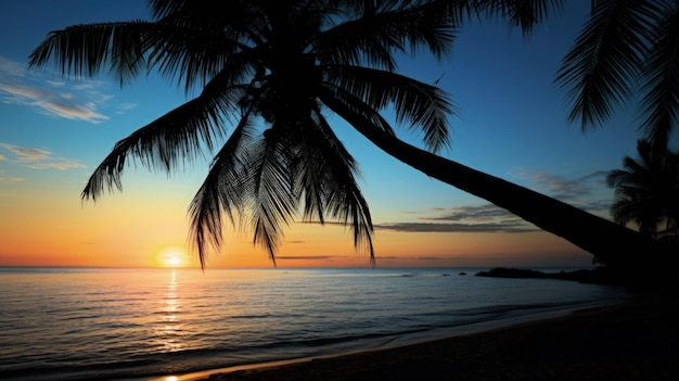 Premium AI Image | Observe coconut tree silhouette