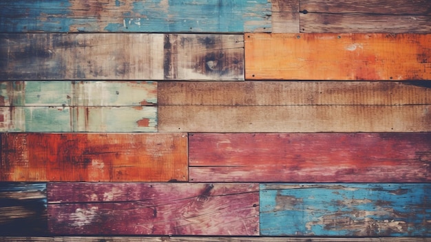 Obsolete grungy colorful wood establishment AI Generated