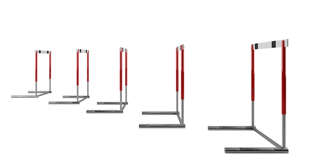 Obstacle course difficulty to overcome the problem to achieve success d rendering