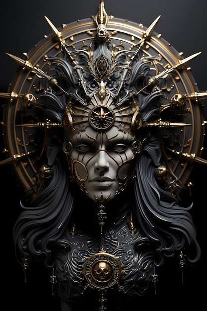 The occult dynamic highly detailed gold black and white