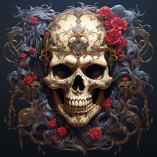 Photo the occult skull artwork illustration