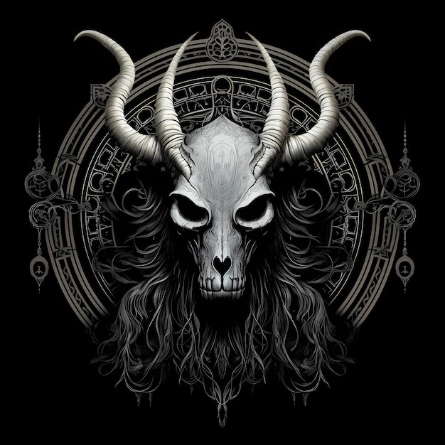 the occult tattoo design dark art illustration isolated on black background