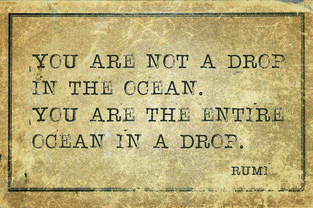 Oceaan in druppel Rumi