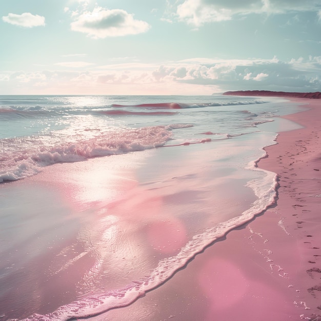 Oceaan uitzicht roze zand