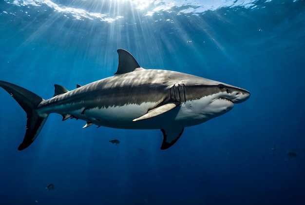 Oceaanische witpuntshaai Carcharhinus longimanus zwemt in de Rode Zee Haaien in het wild Zeeleven onder water
