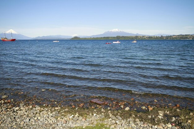 Ocean and beach at Puerto Varas Chile