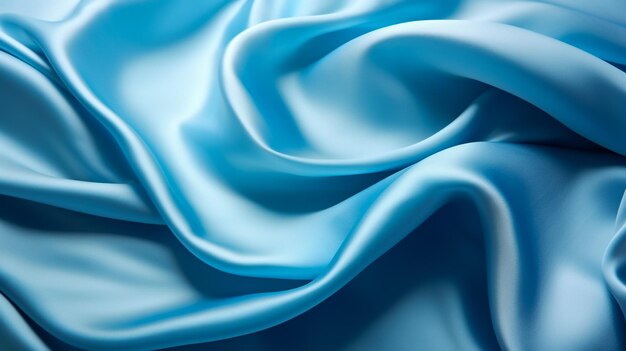 Ocean blue silk silky satin fabric elegant extravagant luxury wavy shiny luxurious shine drapery background wallpaper seamless abstract showcase backdrop artistic design presentation