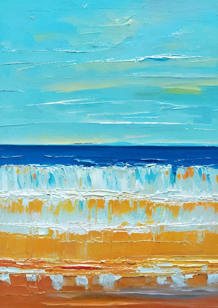 Ocean Dance Painting Blue Impressionism Nature Paint
