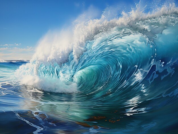 Фото Океанские пеновые волны генератив ai