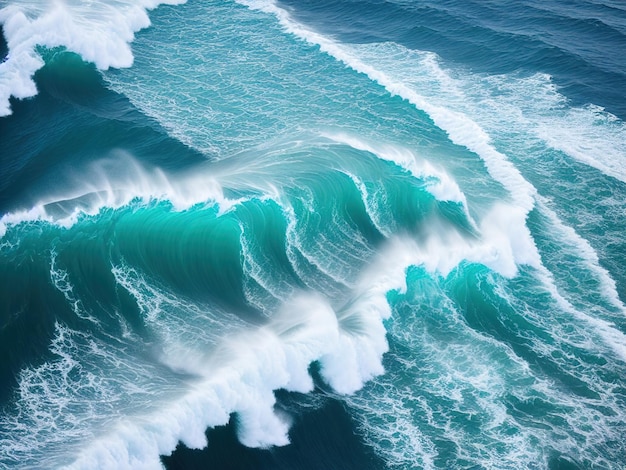 Foto l'oceano è di un bellissimo colore blu.