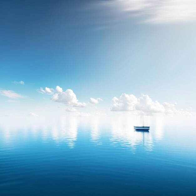 Ocean landscape with bright blue sky wallpaper