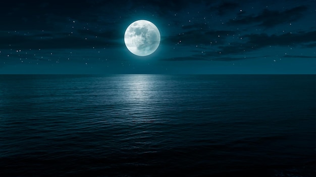 Ocean night landscape background