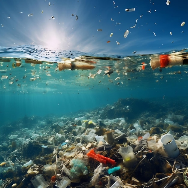 Ocean Plastic Bewustwording van vervuiling BannerAi