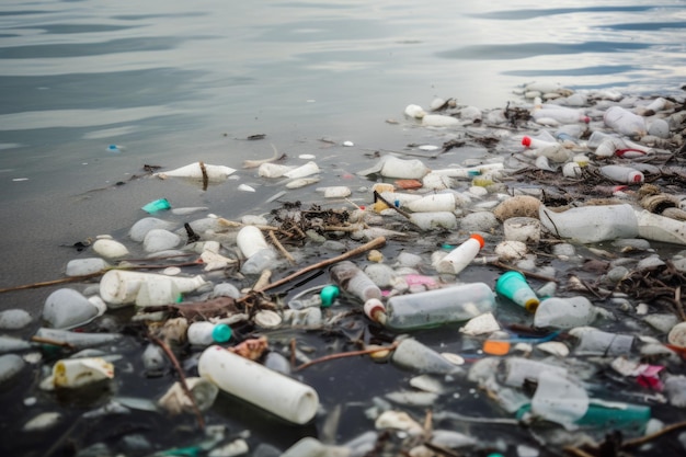 Ocean pollution garbage Generate Ai