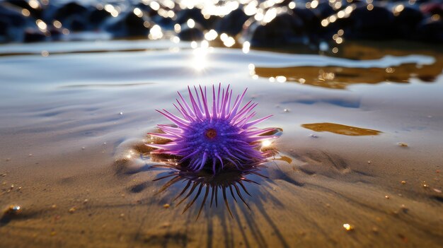 Photo ocean purple sea urchin