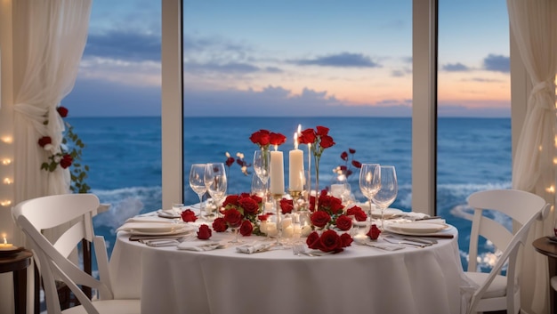 Ocean's Embrace Een luxe Valentijnsdagdiner bij kaarslicht aan zee