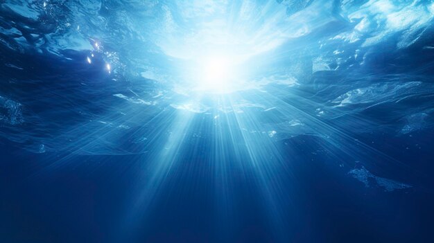 Ocean sapphire sunburst background