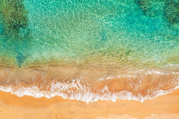 Ocean seashore with turquoise water and sea waves