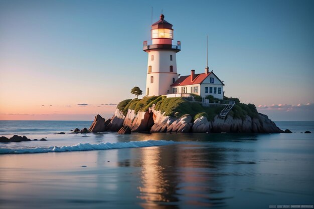 Ocean signal light indicates route lighthouse building protection ship wallpaper background