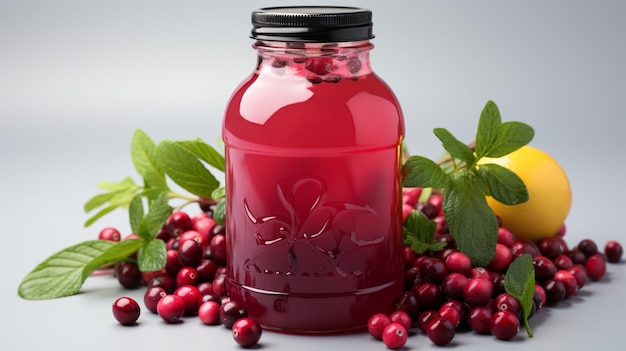 Ocean Spray Original Cranberry Juice in the plastic jar isolated on Dark background