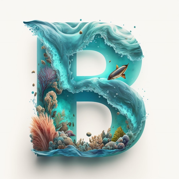 Ocean Styled Letter B