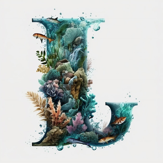 Ocean Styled Letter L