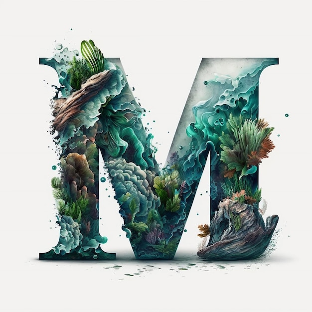 Ocean Styled Letter M