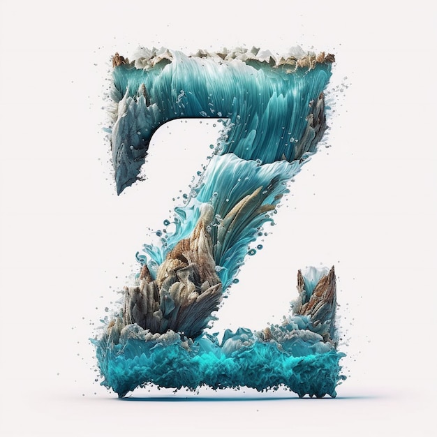 Буква Z в стиле океана