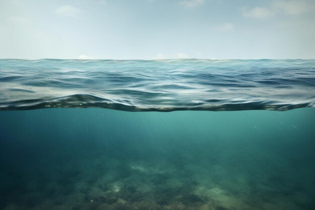 An ocean surface with a blue and green surface and the word ocean on it