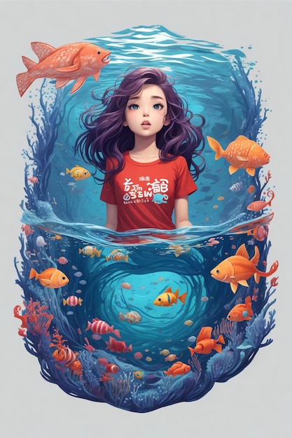 Under Ocean 티셔츠 디자인 일러스트레이터