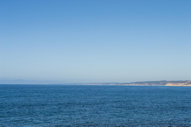 Ocean view of crashing waves in southern California west coast