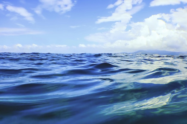 海の水の背景、波のクローズアップ