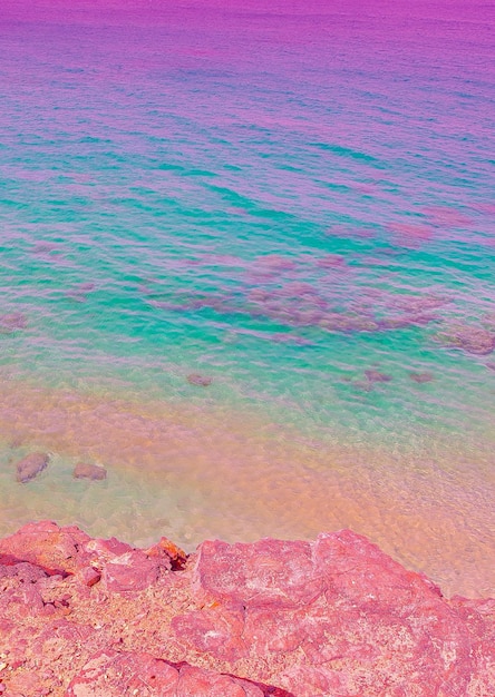 海の水のシュールな背景はがきに最適