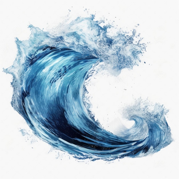 Ocean wave isolated Illustration AI GenerativexA