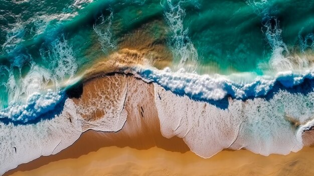 Океанские волны на пляже, созданные ИИ.