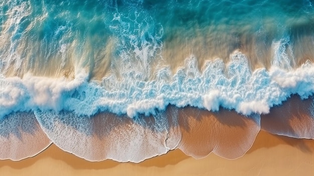 Ocean waves on the beach as a background Beautiful natural summer vacation holidays background