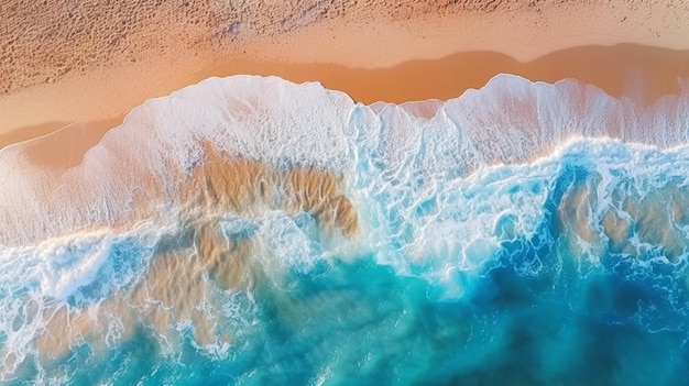 Ocean waves on the beach as a background Beautiful natural summer vacation holidays background