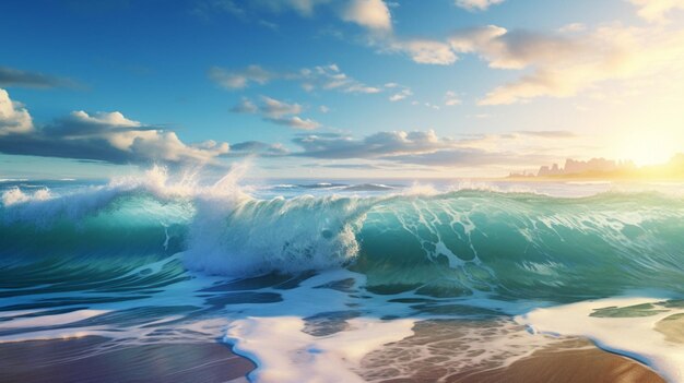 Ocean waves landscape background