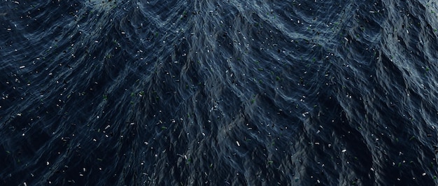 Ocean with plastic garbage High quality 3d illustration render