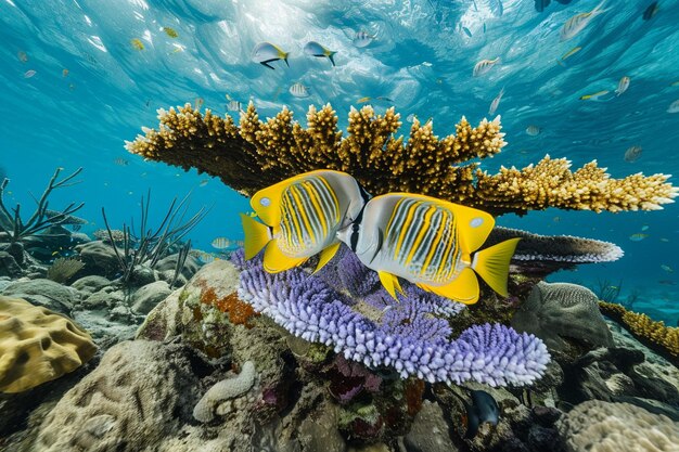 Oceanic Bliss Wereld Oceaan Dag Geluk met kleurrijke onderwater wezens