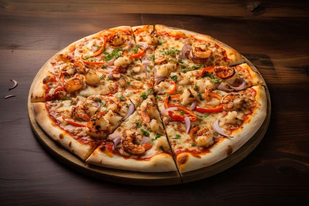 Foto oceanic delights seafood symphony pizza