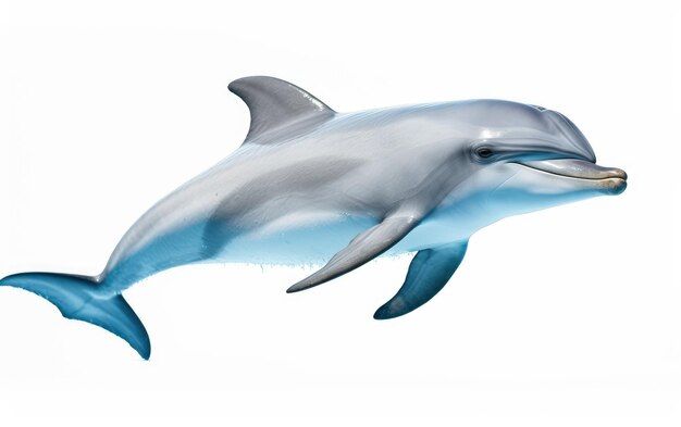Динамичные океанские дельфины, изолированные на белом фоне