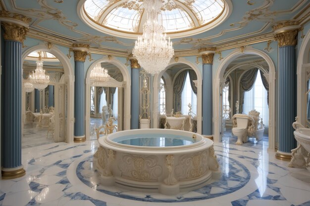 Фото с голубым мрамором Oceanic Opulence