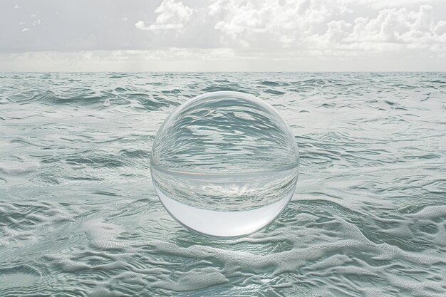 Oceanic Opulence Glass Ball Water Luxuriating in World Oceans Day Opulence