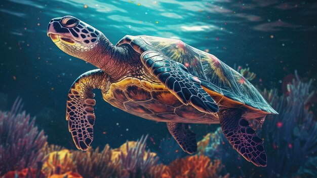 Oceanic sea turtles