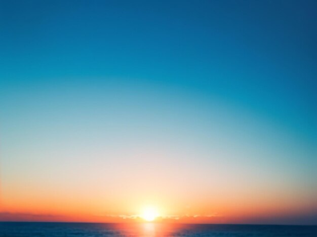 Oceanic twilight beautiful sunset sky over the city in ocean blue